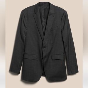 BANANA REPUBLIC Wool Nailhead Slim Fit Jacket in Gray/Navy Size 44 R $400